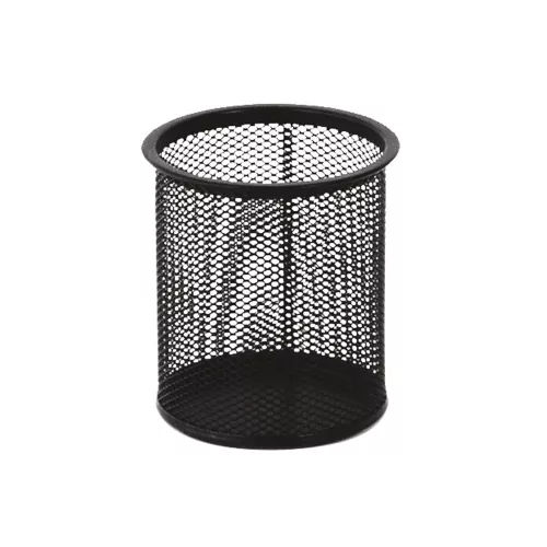 Fémhálós írószertartó pohár kerek Fornax, fekete