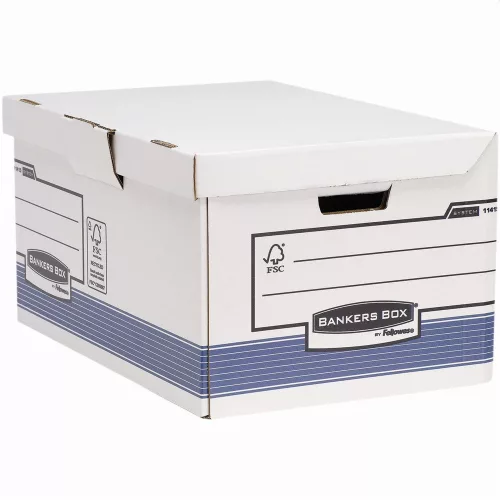 Archiváló konténer csapófedéllel, karton, 310 x 390 x 560 mm., Bankers Box System by Fellowes&reg; 2 db/csomag, kék/fehér