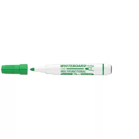   Táblamarker 3mm, mágneses, táblatörlővel multifunkciós Ico MARKERASER zöld