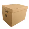 Archiváló konténer karton doboz fedeles 42x31x32cm, felfelé nyíló tetővel (kívül záródó) Bluering&reg; barna