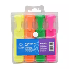   Szövegkiemelő lapos testű készlet, Bluering&reg;, 4 klf. szín