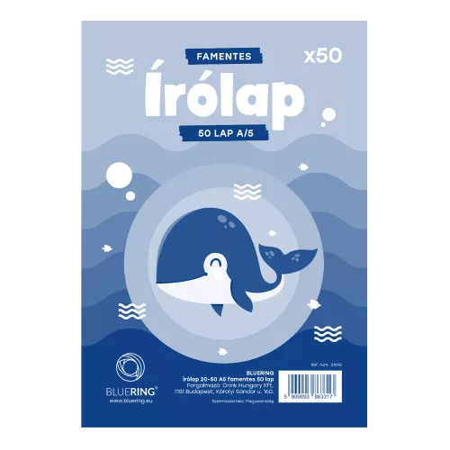 Írólap A5, 20-50 famentes 50lap Bluering&reg;