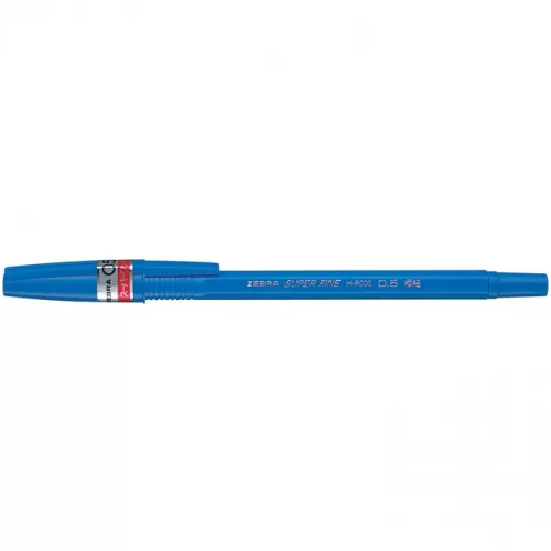 Golyóstoll 0,5mm, kupakos, H-8000 Zebra, írásszín kék