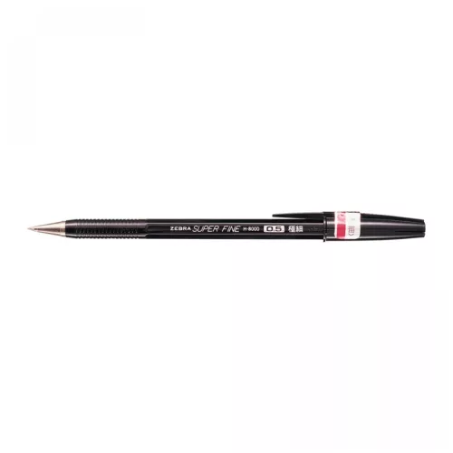 Golyóstoll 0,5mm, kupakos, H-8000 Zebra, írásszín fekete