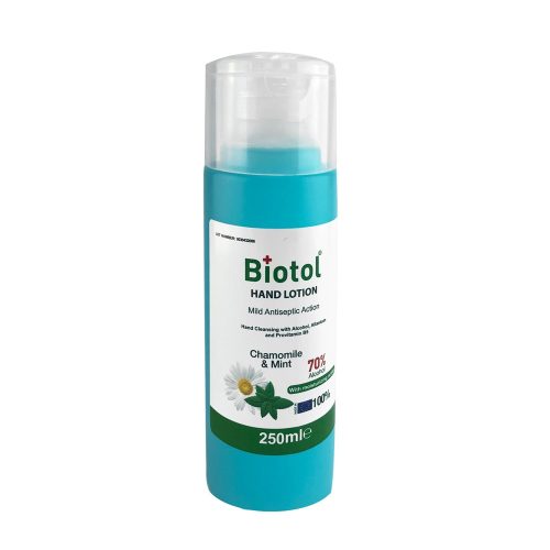 Kéz- és bőrfertőtlenítő 250 ml., 70 százalék  alkoholtartalmú, B5 provitaminnal, Biotol