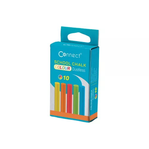 Táblakréta kerek pormentes 10 db/doboz, Connect vegyes színek