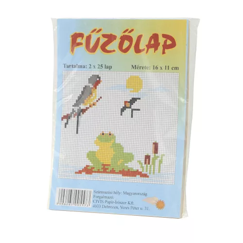 Fűzőlap, 11x16cm, 50lap, sárga,barna,piros,kék,zöld színekben.