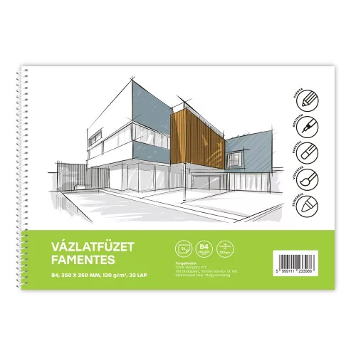 Vázlatfüzet FAMENTES B/4 32 lap 120gr. Bluering