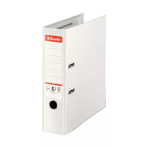 Iratrendező A4, 8cm, PP élvédő sínnel, Esselte Standard Plus Vivida fehér