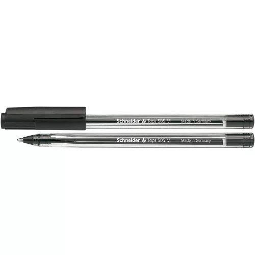 Golyóstoll 0,5mm, kupakos Schneider TOPS 505 M, írásszín fekete