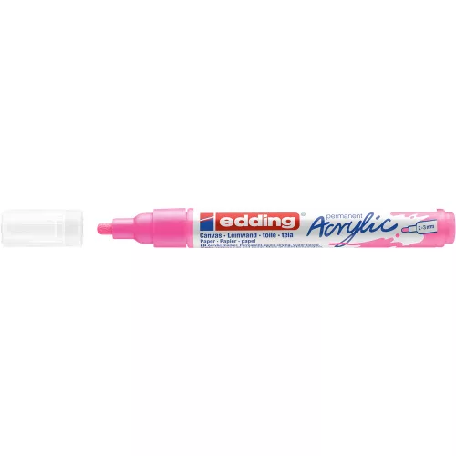 Akril marker 2-3mm, Edding 5100 neon rózsaszín