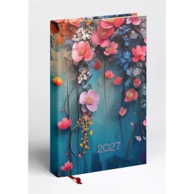   Határidőnapló Picture A/5, napi fehér lapokkal floral Realsystem 2027.