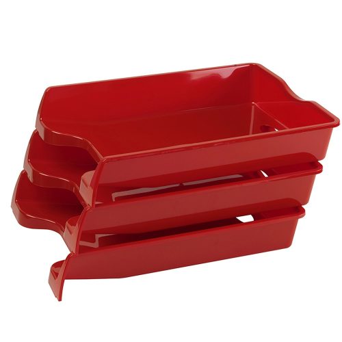 Irattálca műanyag 355, 355x255x60mm, Bluering&reg;, piros