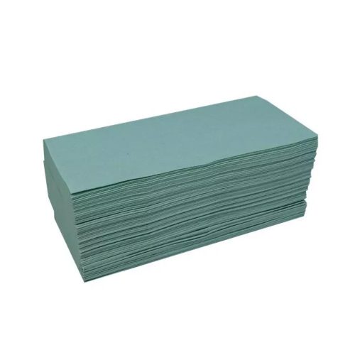 Kéztörlő 1 rétegű V hajtogatású 250 lap/csomag lapméret 23x25cm 100 százalék  újrahasznosított Bluering® zöld