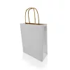Sodrottfüles papírtáska 185x240mm 80mm talp S méret 250 db/doboz, fehér