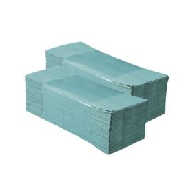   Kéztörlő 1 rétegű V hajtogatású 250 lap/csomag 20 csomag/karton Millena zöld