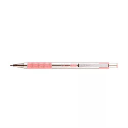 Golyóstoll 0,7mm, pasztell rózsaszín test, Zebra F-301, írásszín kék