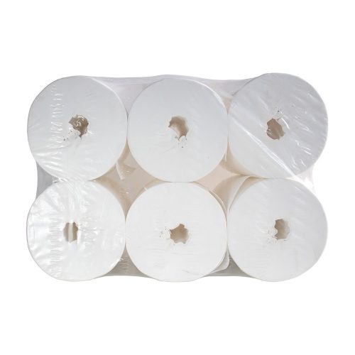 Toalettpapír 2 rétegű közületi átmérő 19 cm 100  százalék  cellulóz laponkénti belső adagolású 12 tekercs/karton hófehér