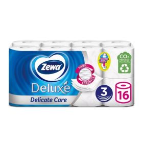   Toalettpapír 3 rétegű kistekercses 100 százalék  cellulóz 150 lap/tekercs 16 tekercs/csomag Delicate Care Deluxe Zewa fehér