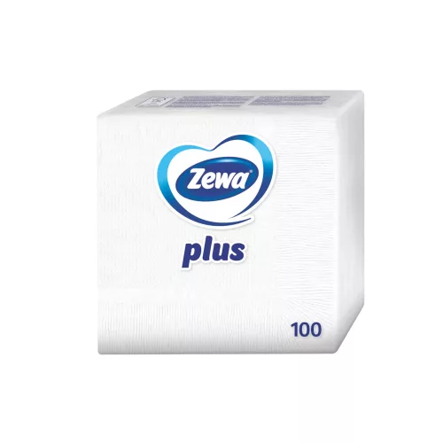 Szalvéta 1 rétegű fehér 100 lap/csomag Plus Zewa