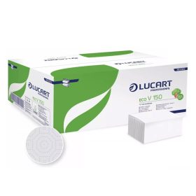   Kéztörlő 2 rétegű V hajtogatású 150 lap/csomag 20 cs/karton EcoLucart_863062 fehér