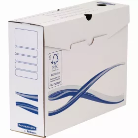   Archiváló doboz A4+, 100mm, Fellowes&reg; Bankers Box Basic, 10 db/csomag, kék-fehér