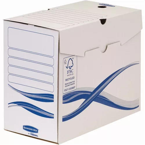 Archiváló doboz A4, 150mm, Fellowes&reg; Bankers Box Basic, 25 db/csomag, kék-fehér