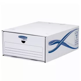   Fiókos irattároló, fiók, karton, 135 x 279 x 362 mm, Fellowes&reg; Bankers Box Basic, 5 db/csomag, kék-fehér