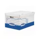 Archiváló konténer, karton, ultra erős, nagy, Fellowes&reg; Bankers Box Basic, 10 db/csomag, kék-fehér