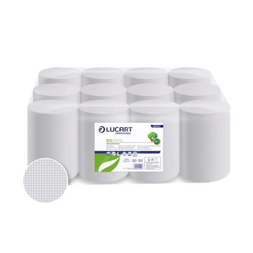 Kéztörlő tekercses 2 rétegű átmérő 13 cm fehér duda nélküli 12 tekercs/karton EcoLucart 2.13 CL_861100