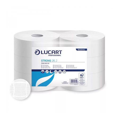 Toalettpapír 2 rétegű közületi átmérő 26 cm 6 tekercs/csomag Strong 26 J Lucart _812204J hófehér