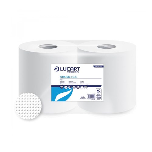 Kéztörlő 3 rétegű tekercses 100  százalék  cellulóz 2 tekercs/karton Strong 3.500 Lucart_851318J hófehér