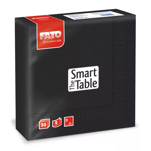 Szalvéta 2 rétegű 33 x 33 cm 50 lap/cs Fato Smart Table fekete_82622500