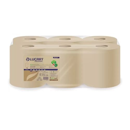Kéztörlő 2 rétegű tekercses 6 tekercs/karton L-One Maxi 450 EcoNatural Lucart _852277 havanna barna