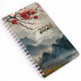   Zsebnaptár álló spirálozott SP2 heti fehér lapokkal japán Realsystem 2027.