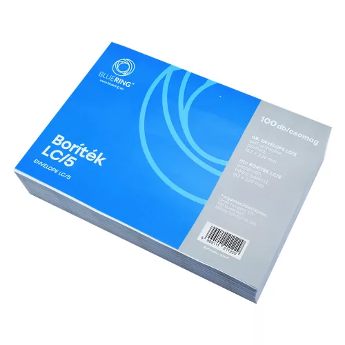 Boríték LC/5 öntapadó bélésnyomott 162×229mm Bluering&reg; 100 db/csom fehér