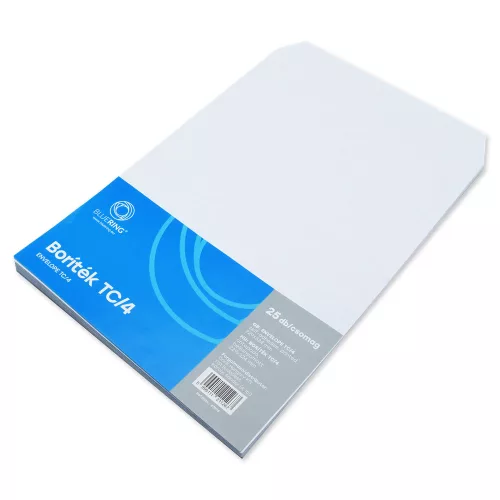 Boríték TC/4 öntapadó bélésnyomott 229x324mm Bluering&reg; 25 db/csom fehér