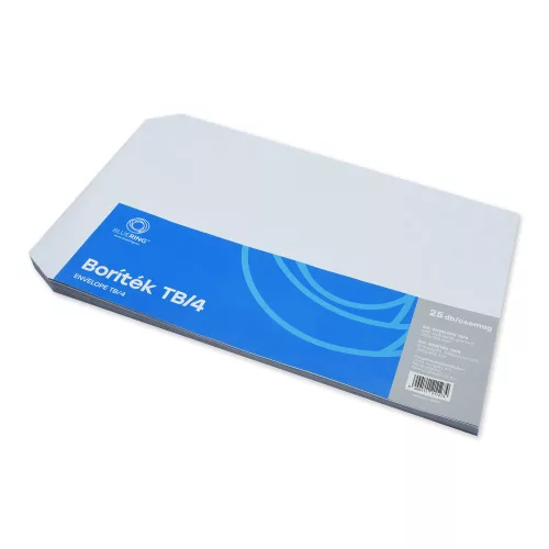 Boríték TB/4 öntapadó bélésnyomott 250x353mm Bluering&reg; 25 db/csom fehér