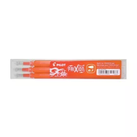   Rollertoll betét, golyóméret 0,7mm, 3 db/csom Pilot Frixion Ball/Clicker, írásszín narancssárga