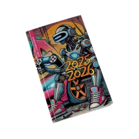   Diák zsebkönyv 125mmx205mm, fehér lapokkal 2026/2027 graffiti Realsystem