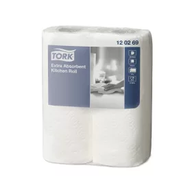   Papírtörlő konyhai 2 rétegű átmérő: 10,7 cm 64 lap/15,23 méter/tekercs 2 tekercs/csomag Premium Tork_120269 fehér