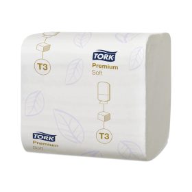   Toalettpapír 2 rétegű hajtogatott 100 százalék  cellulóz 252 lap/csomag 30 csomag/karton T3 Soft Folded Tork_114273 hófehér