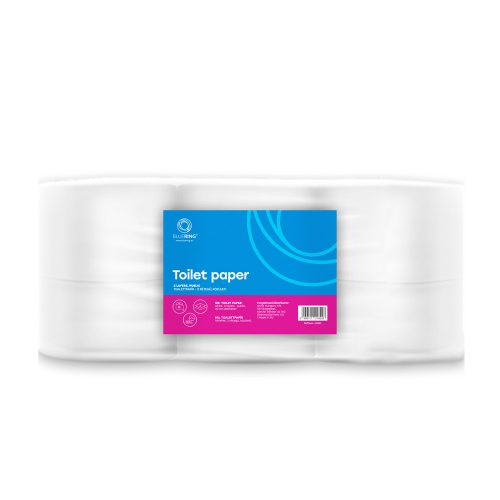 Toalettpapír 2 rétegű közületi átmérő 19 cm 100  százalék  cellulóz 180 m/tekercs 12 tekercs/csomag_Bluering®_hófehér