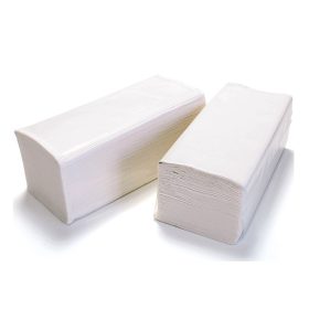   Kéztörlő 2 rétegű V hajtogatású 100 százalék  cellulóz 200 lap/csomag 15 csomag/karton Millena hófehér