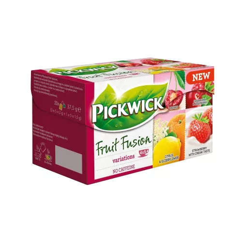 Gyümölcstea 20x2 g PickwickVariációk I PIROS meggy, vörösáfonya és málna, citrus és bodzavirág, eper tejszín ízzel