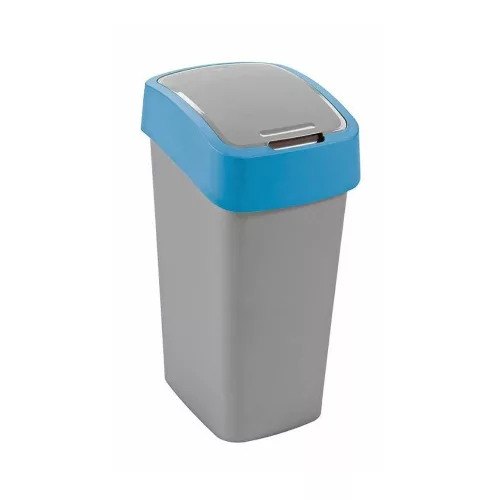 Szemeteskuka billenő fedéllel műanyag 45 literes Curver ezüst-kék