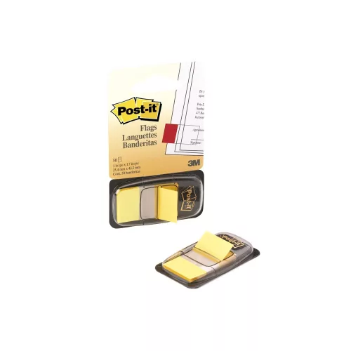 Jelölőcímke 25,4x43,2mm, 50lap műanyag, 3M 680-5 sárga