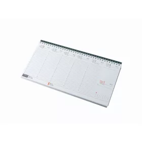   Asztali naptár 320mmx155mm, fehérlapok fekvő zöld műbörrel borított tartóval Realsystem 2027.