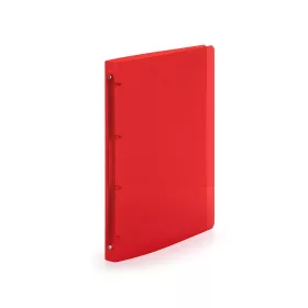   Gyűrűskönyv A4, 4 gyűrűs 2cm gerinc áttetsző PP, Karton P+P Lines piros