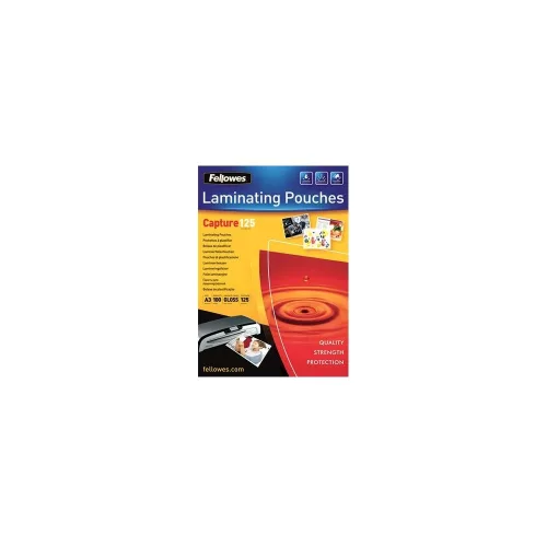 Lamináló fólia, A3, 125 mikron, fényes, 100 db/doboz, Fellowes&reg;